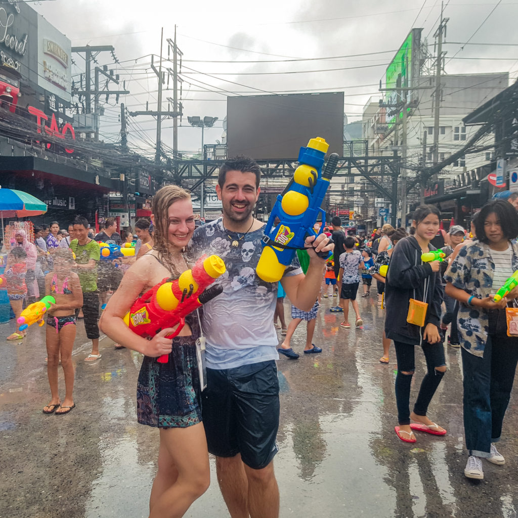 Songkran waterfight party at Bangla Road in Phuket Thailand