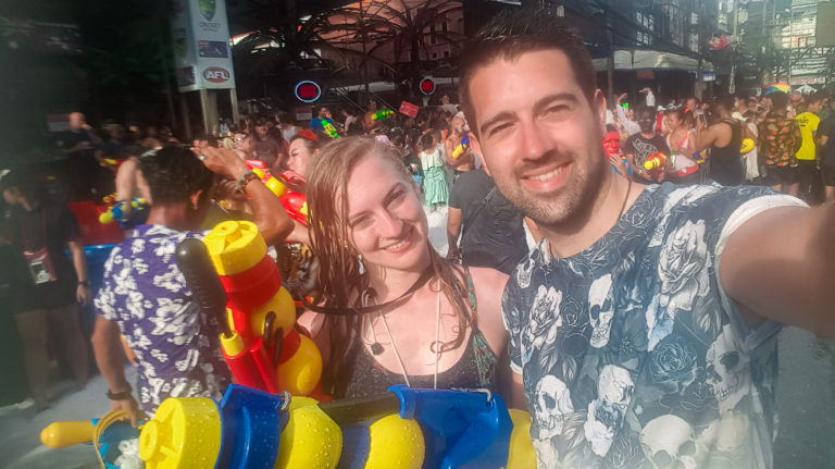 Celebrating Songkran at Bangla Road in Phuket Thailand