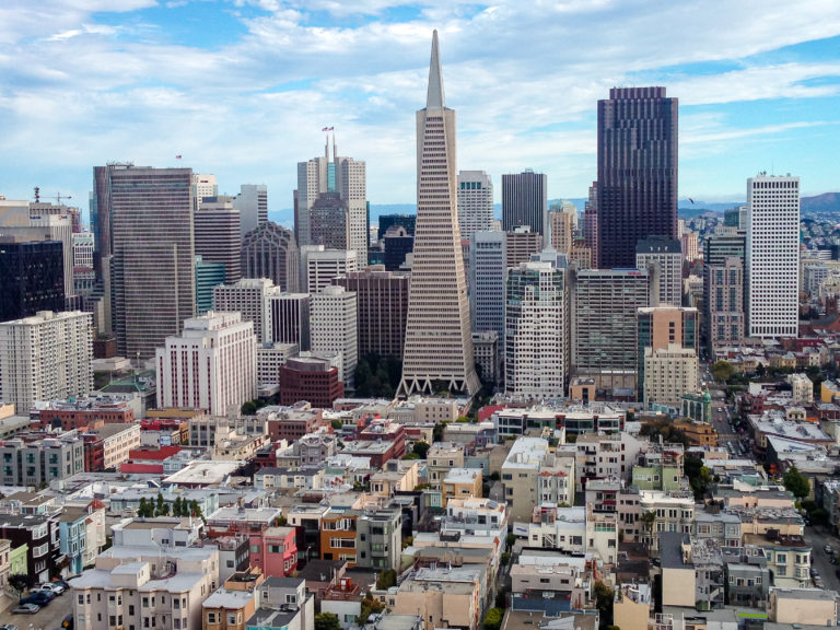 Views from the Coit Tower at Telegraph Hill - San Francisco, California, USA