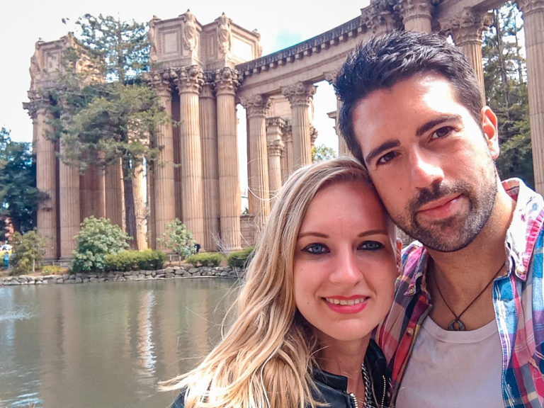 Selfie at Palace of Fine Arts garden - San Francisco, California, USA