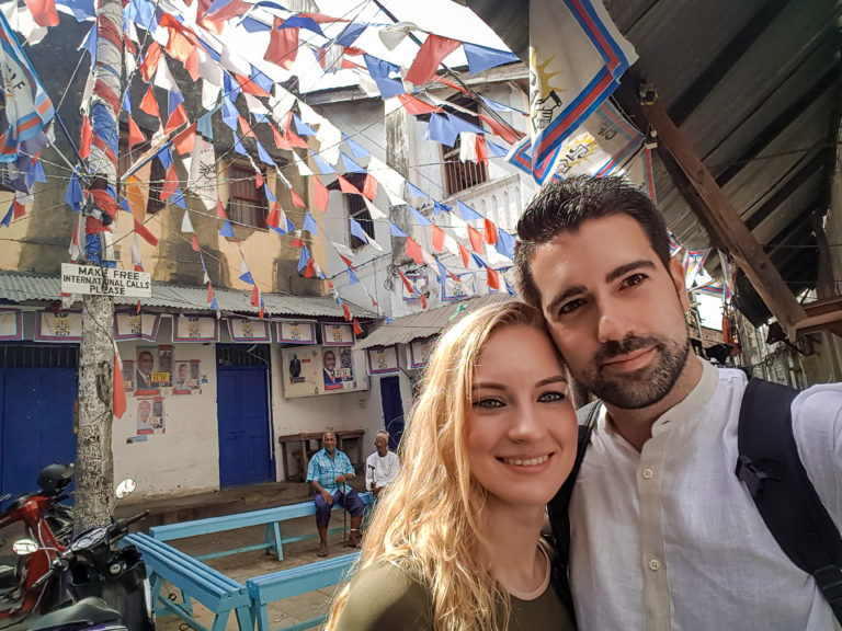 Selfie in a square in Stone Town - Zanzibar - Tanzania