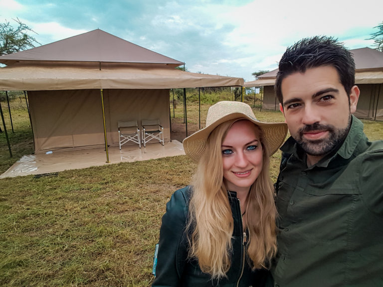 Selfie in front of our bungalow tent at Serengeti National Park - Tanzania - Africa