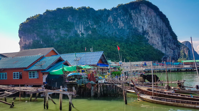 Koh Panyee fishermen village during the James Bond Island tour in Thailand