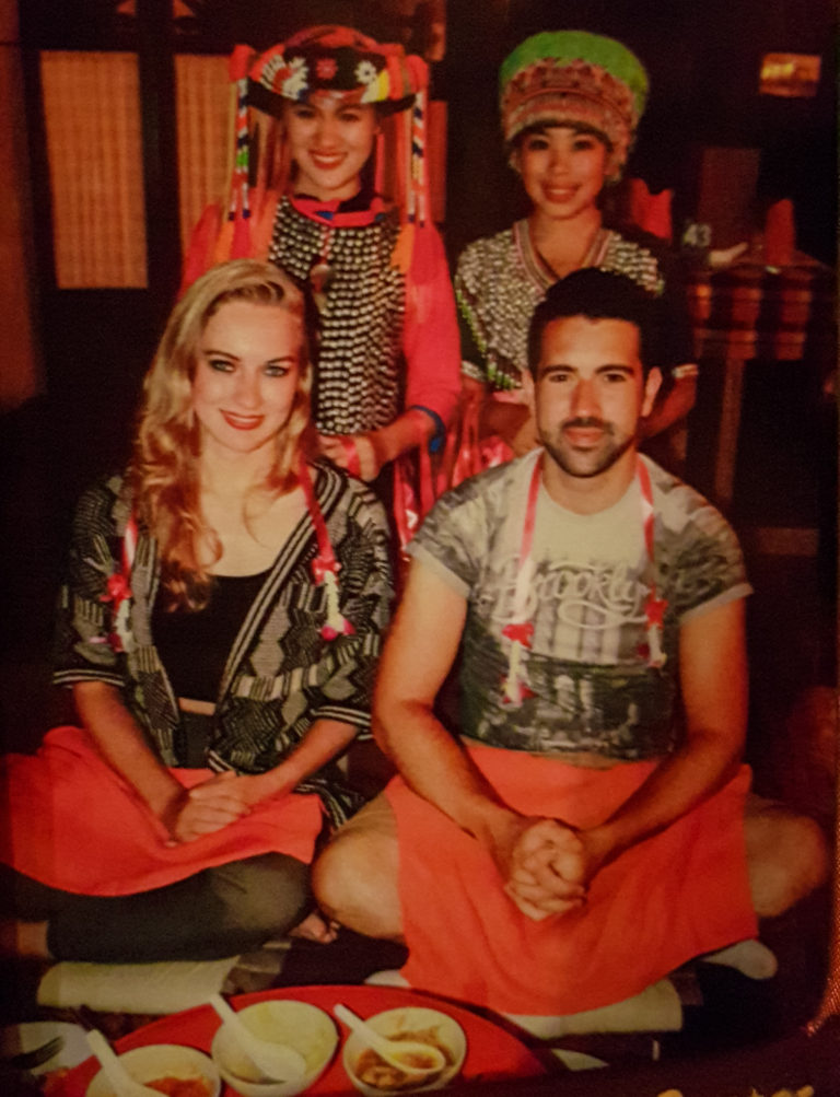 Two Lanna girls at the Old Chiang Mai Cultural Center in Thailand