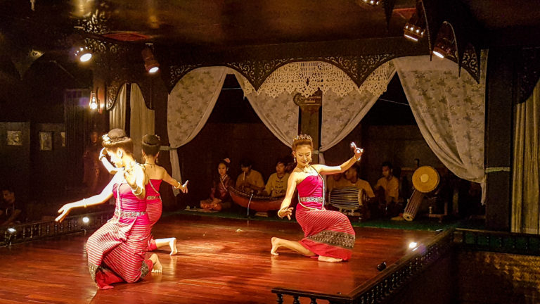 Lanna dancers at a Khantoke dinner show in Chiang Mai