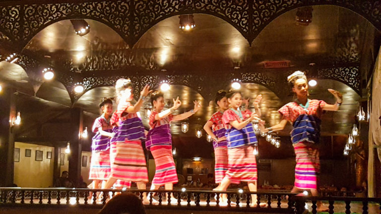 Lanna dancers at a Khantoke dinner show in Chiang Mai