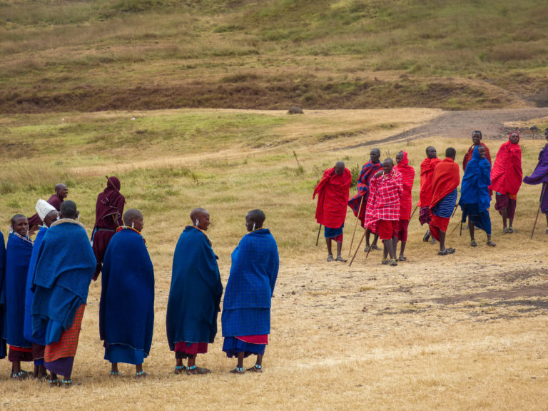 Maasai tribe at village near Ngrorongoro crater, Tanzania
