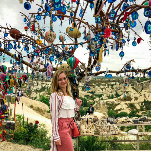 Evil eye tree in Pigeon Valley Cappadocia. Part of the Green Tour.