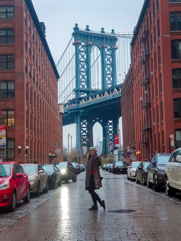 Manhattan Bridge captioned from Dumbo (Brooklyn) in the early morning