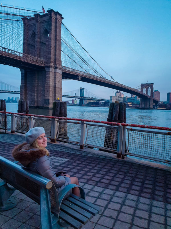 Brooklyn Bridge captured from Manhattan waterside