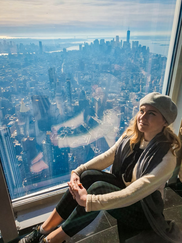 Views from the 102nd floor observatory deck of the Empire State Building on a clear day