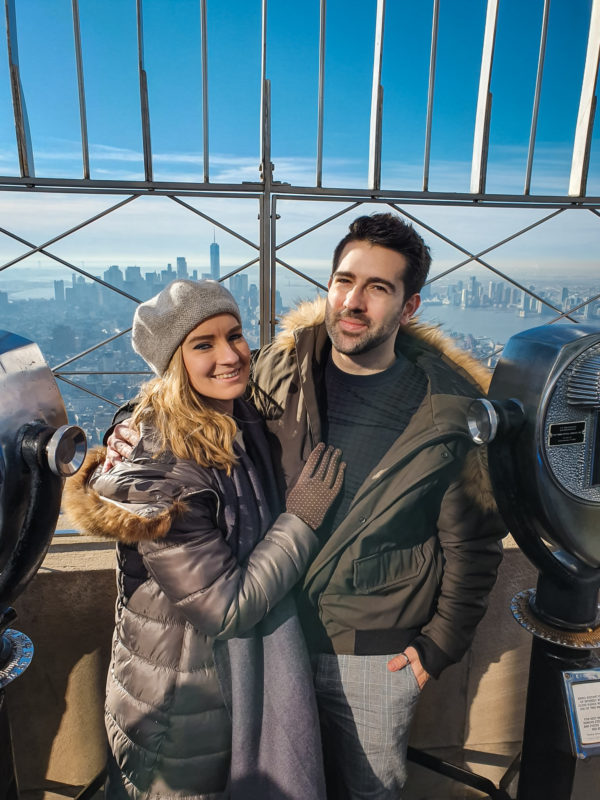 Views from the 86th floor observatory deck of the Empire State Building on a clear day