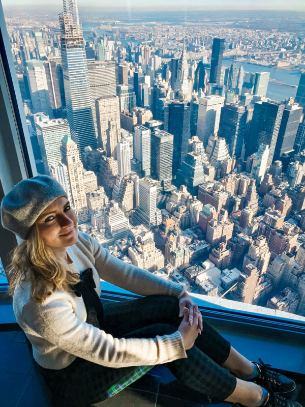 Views from the 102nd floor observatory deck of the Empire State Building on a clear day