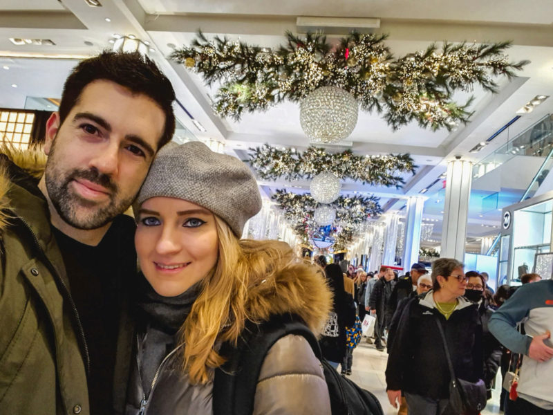 Christmas decorations inside Macy's department store in New York City