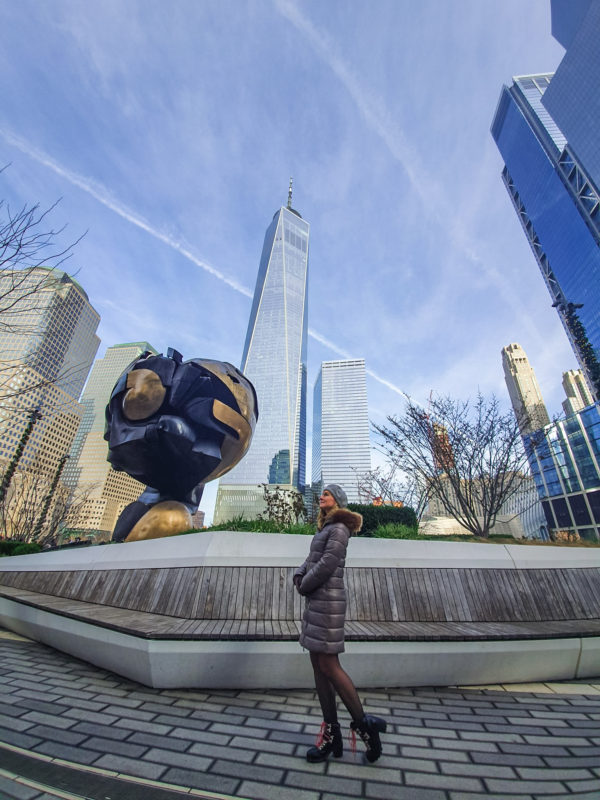 At Liberty Park, just outside the One World Trade Center