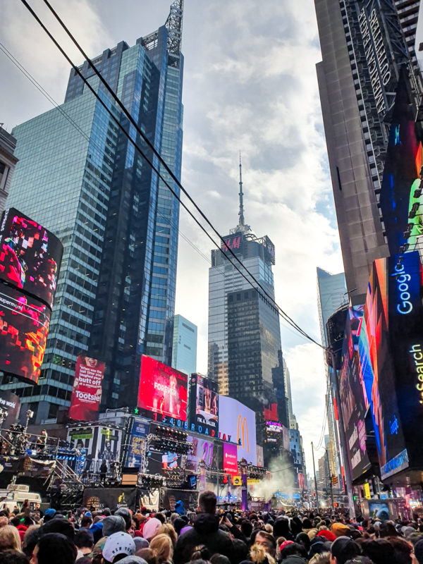 Stage on Times Square at New Year's Eve in New York City