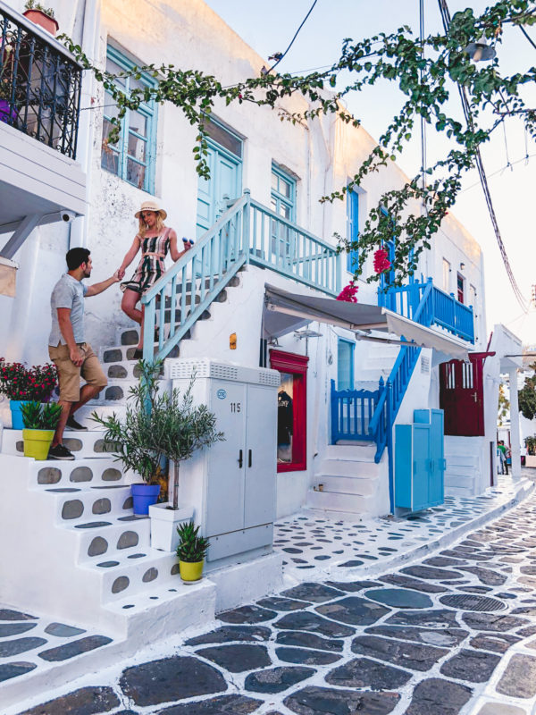 Beautiful stairs in Mykonos Town, near the Tommy Hilfiger shop