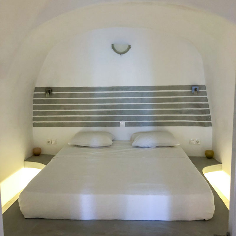 Bedroom of our Honeymoon Suite (Prime Suites) in Oia, Santorini, Greece