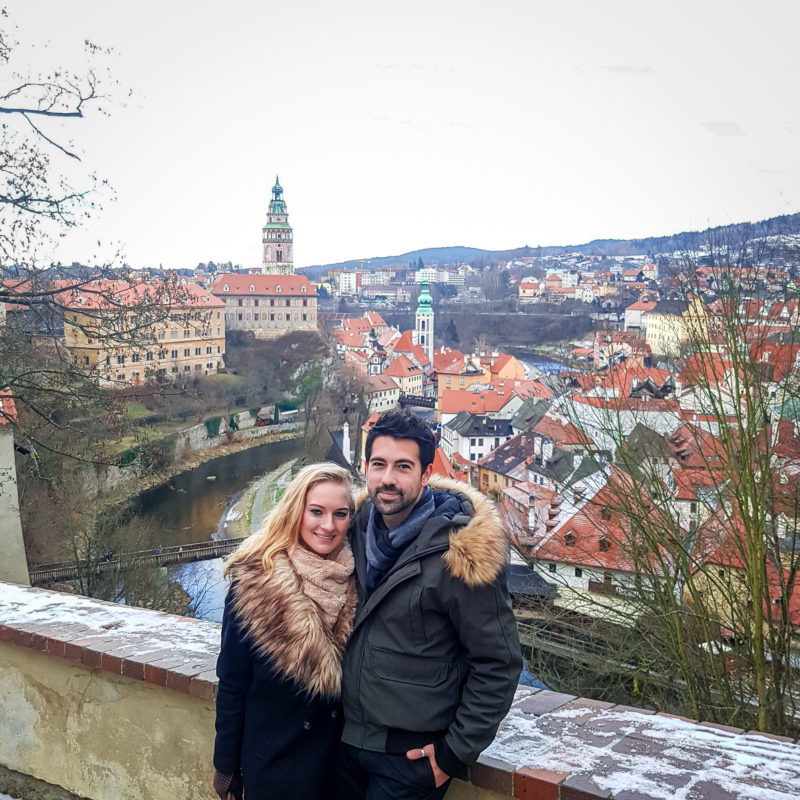 Views of Cesky Krumlov from the Cloak Bridge, Czech Republic