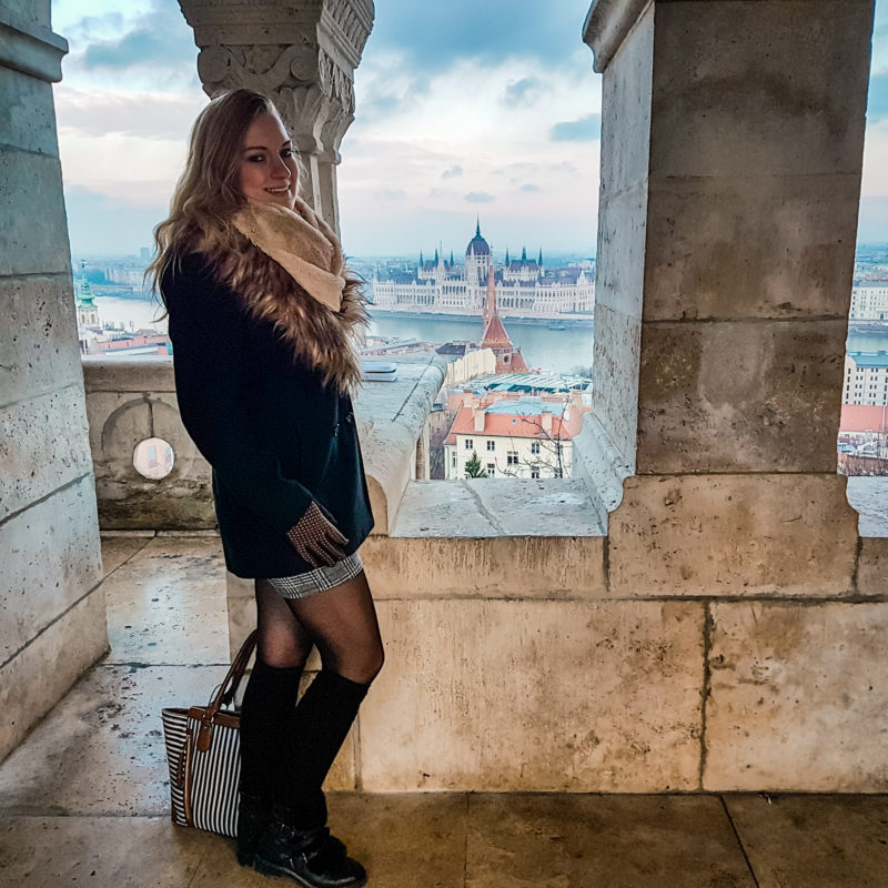 View of the Hungarian Parliament from the Fisherman's Bastion in Budapest, Hungary
