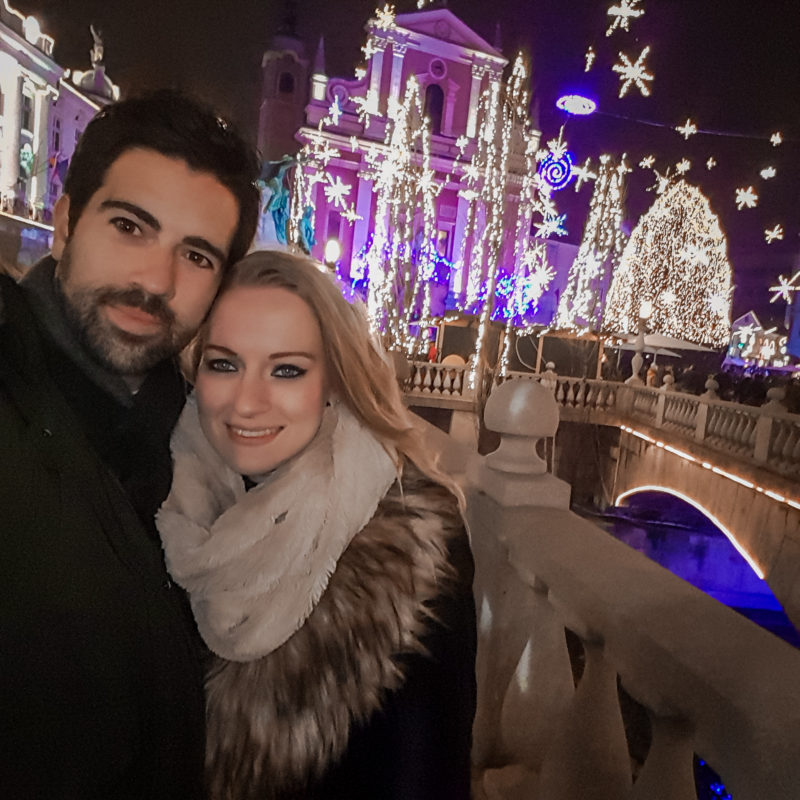 Christmas Lights at Preseren Square in Ljubljana - Slovenia