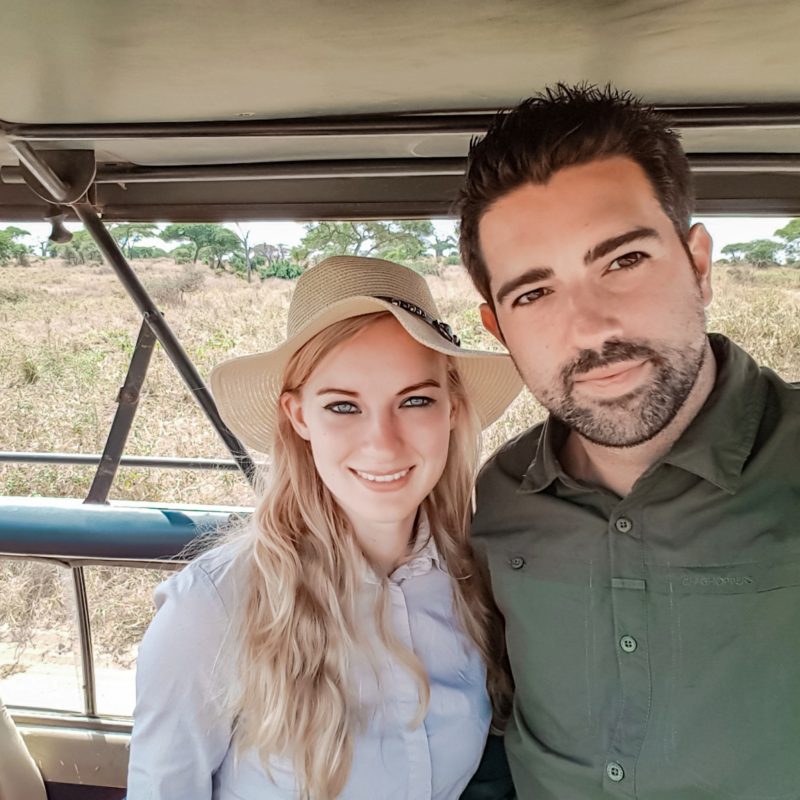 Travel Couple at Tarangire National Park in Tanzania
