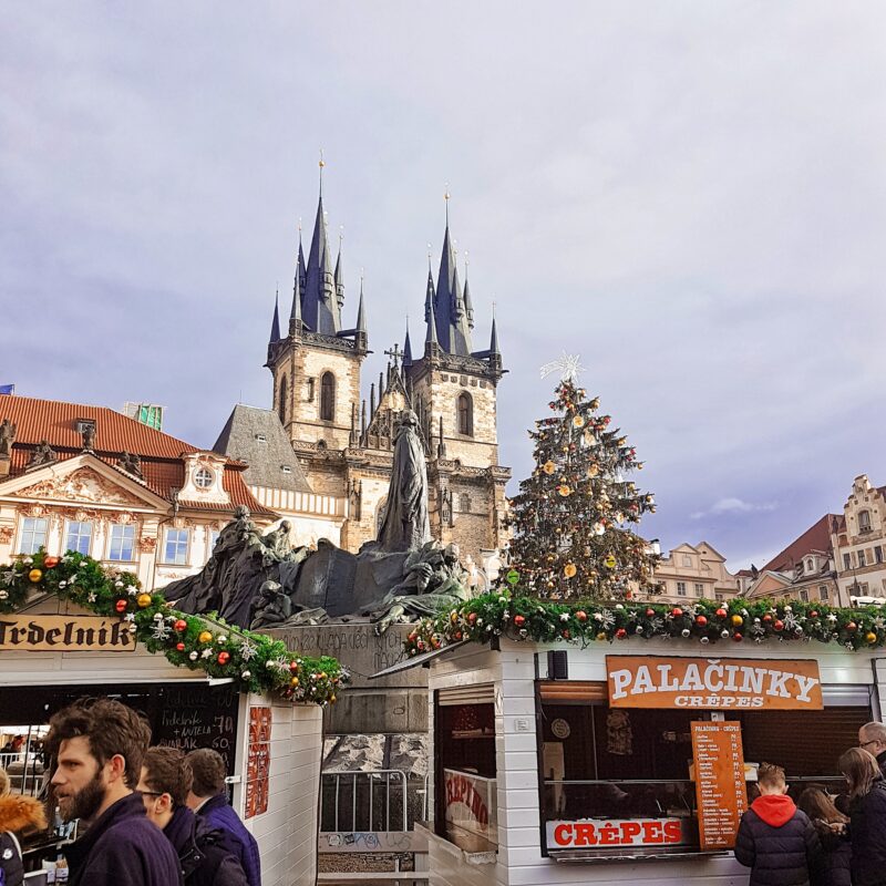 Christmas market at Old Town Square in Prague, Czech Republic