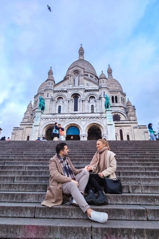 Captivating View of Sacre Coeur from Square Louise Michel