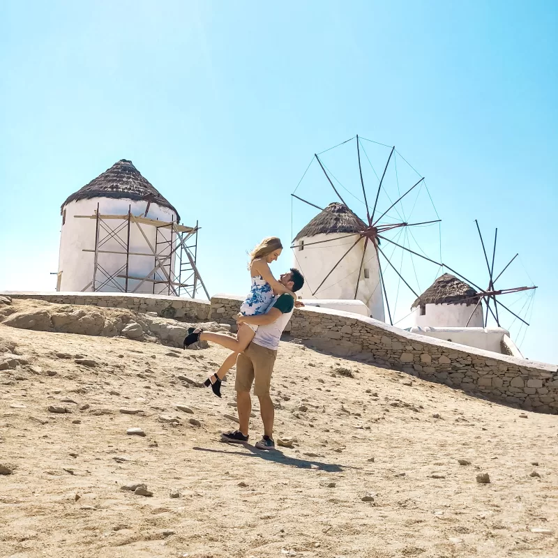 Things to do for couples in Mykonos, Greece - Sightseeing at Kato Mili Windmills