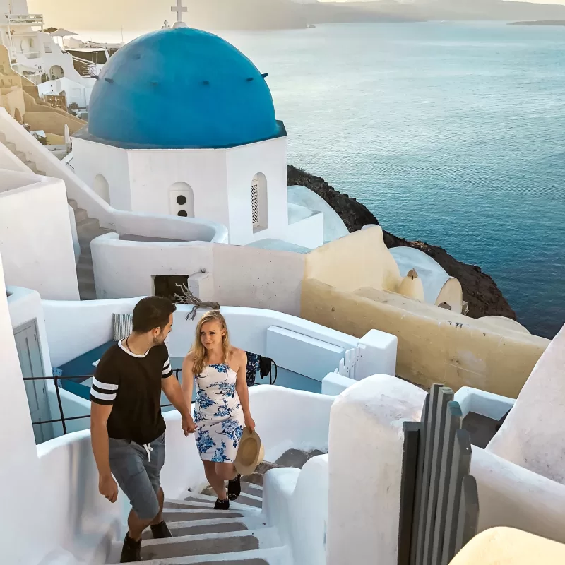 Things to do for Couples in Santorini, Greece - Sightseeing at the Blue Domes of Oia
