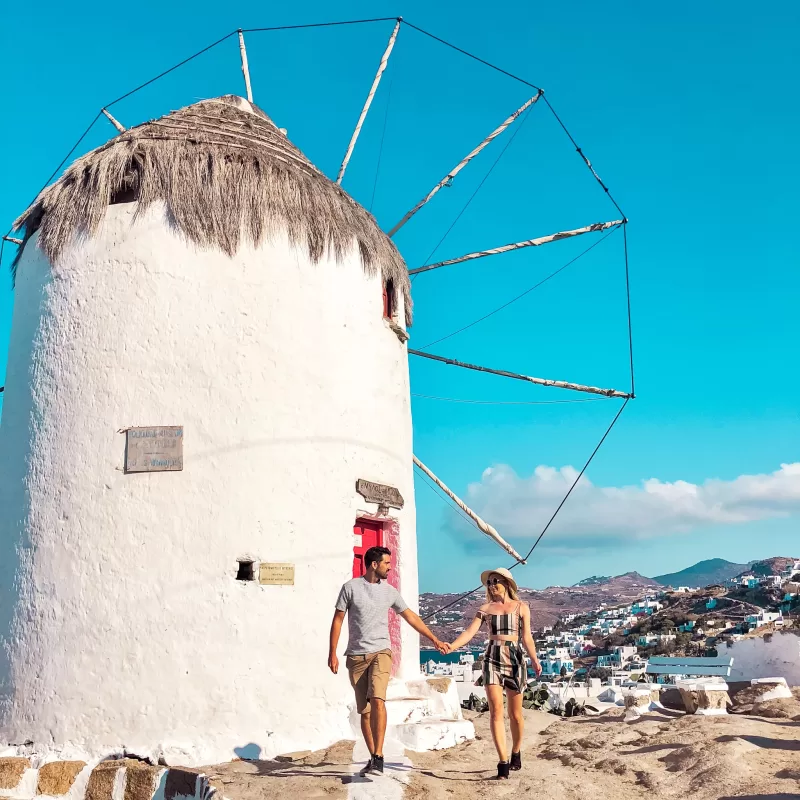 Things to do for couples in Mykonos, Greece - Sightseeing at Boni Windmill