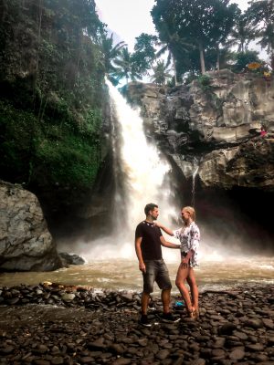 Posing in front of the Tegenungan waterfall in Ubud Bali