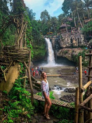 Views of the Tegenungan waterfall in Ubud Bali