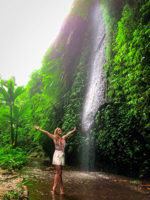 Hidden waterfall at Tukad Cepung in Bali