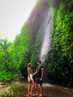 Hidden waterfall at Tukad Cepung in Bali