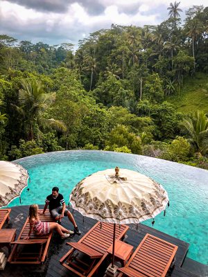 Communal pool with jungle views at Natya Resort Ubud
