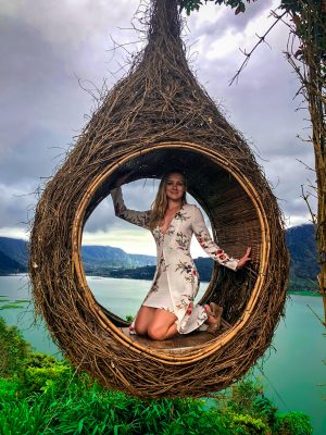 Hanging bird nest at Wanagiri Hidden Hill Bali