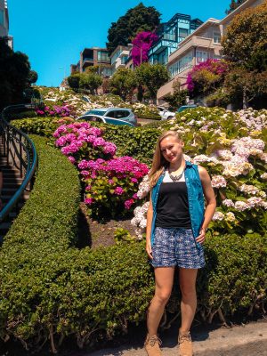 Flowers at Lombard Street - San Francisco, California, USA
