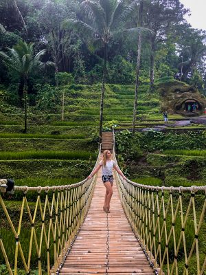Instagrammable bridge at the Terrace River Pool Swing in Ubud Bali