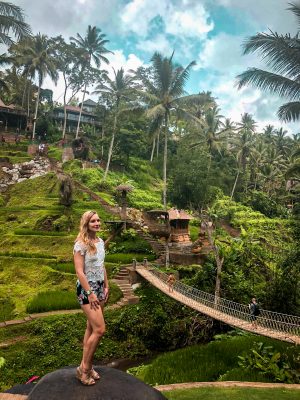 Instagrammable spot at the Terrace River Pool Swing in Ubud Bali