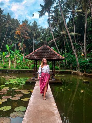 Pond at Goa Gajah temple in Ubud Bali